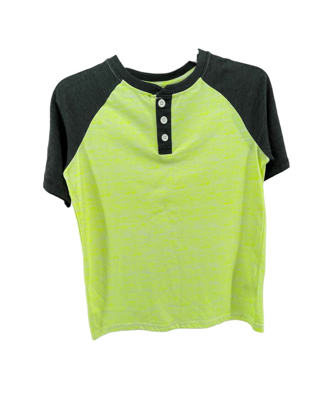 Rustic Blue Boys' Yellow Black Henley T-Shirt Youth Size Medium 10/12